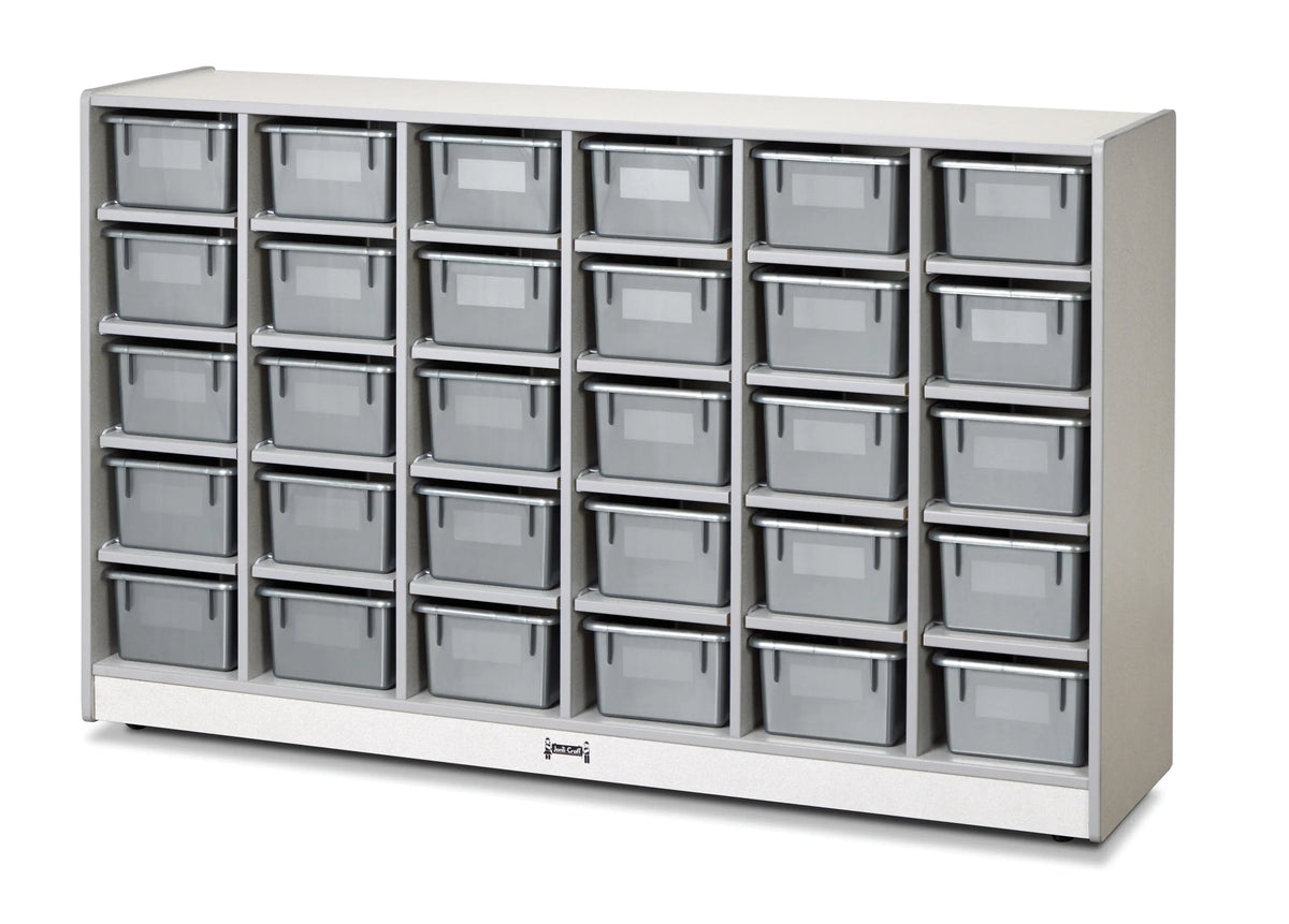 Rainbow Accents® 30 Cubbie-Tray Mobile Storage - without Trays - Gray