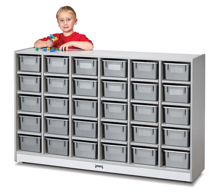 Rainbow Accents® 30 Cubbie-Tray Mobile Storage - with Trays - Gray