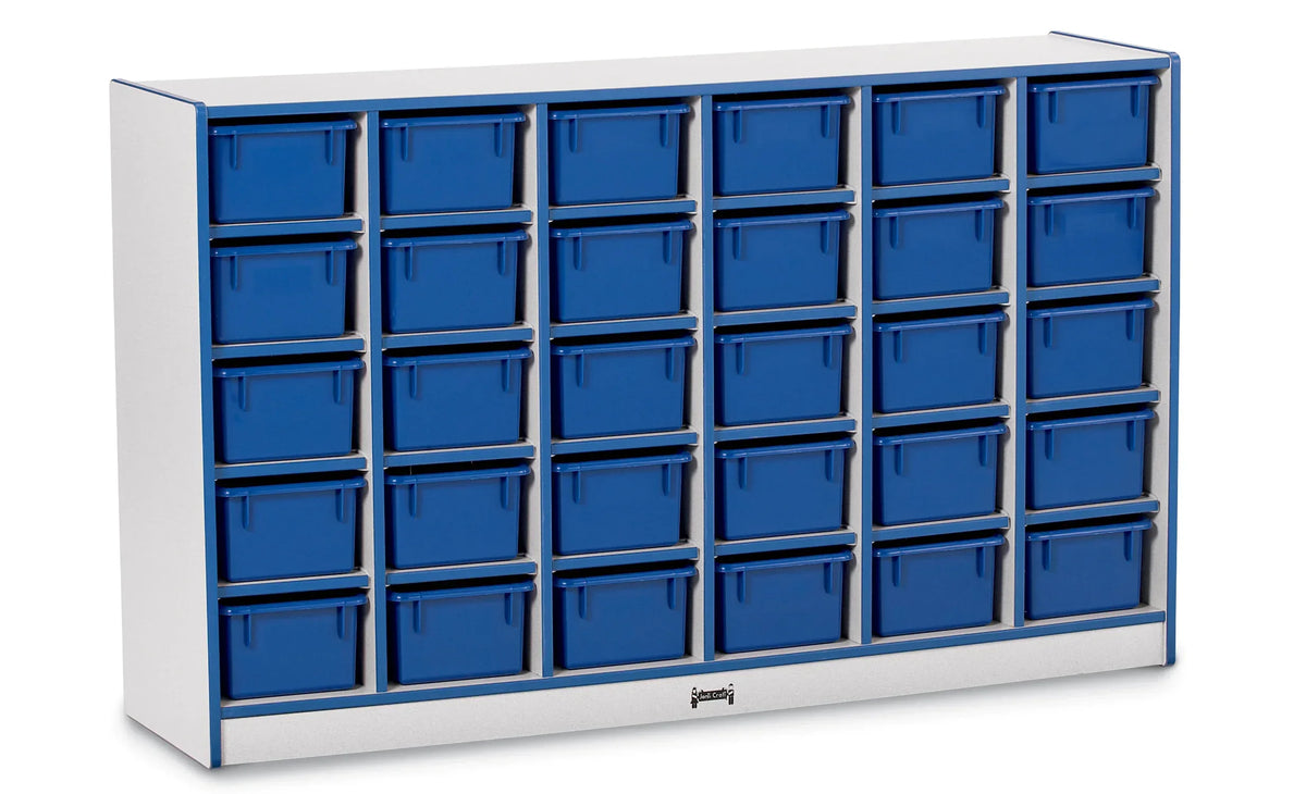Rainbow Accents® 30 Cubbie-Tray Mobile Storage - with Trays - Blue