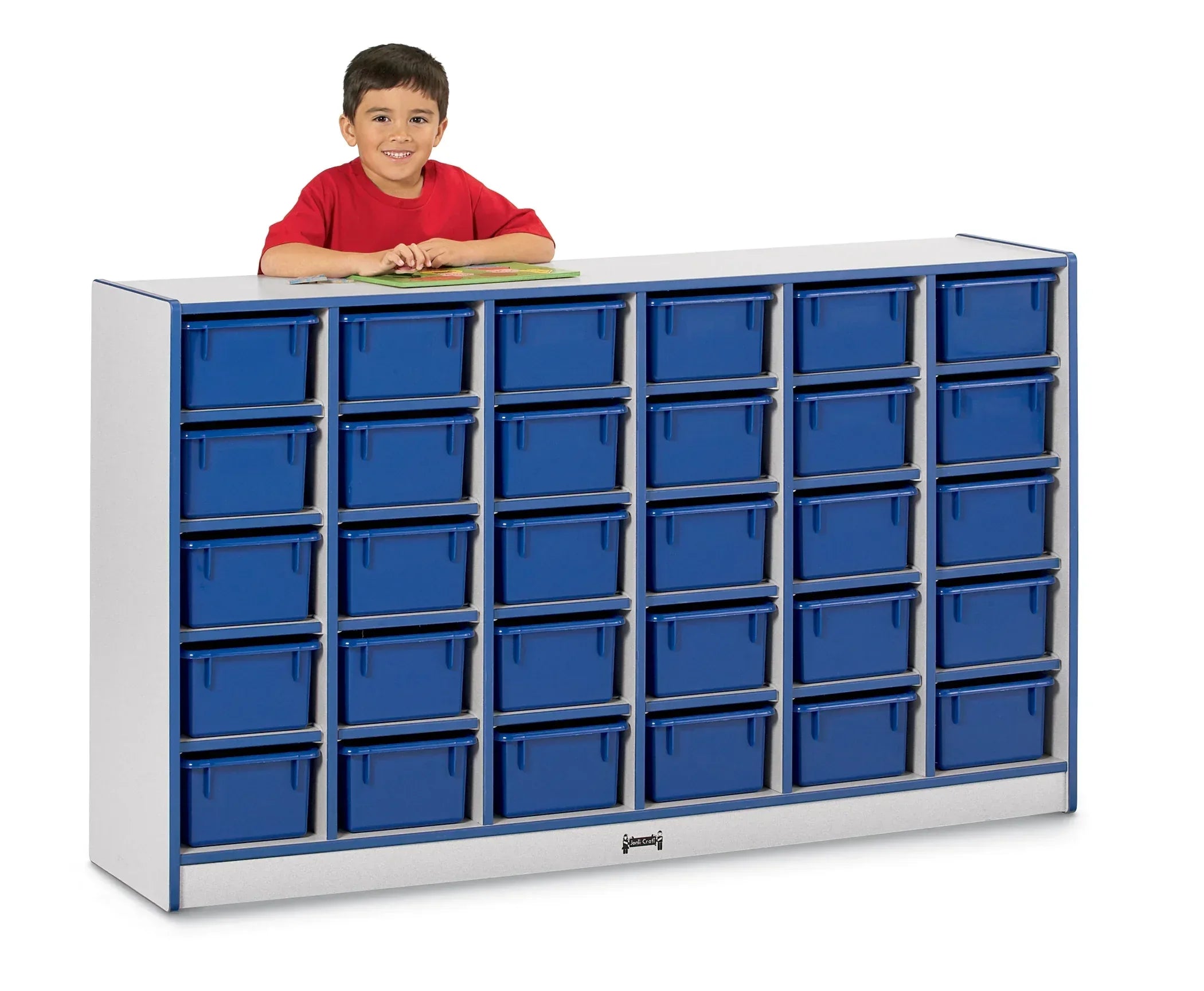 Rainbow Accents® 30 Cubbie-Tray Mobile Storage - with Trays - Blue