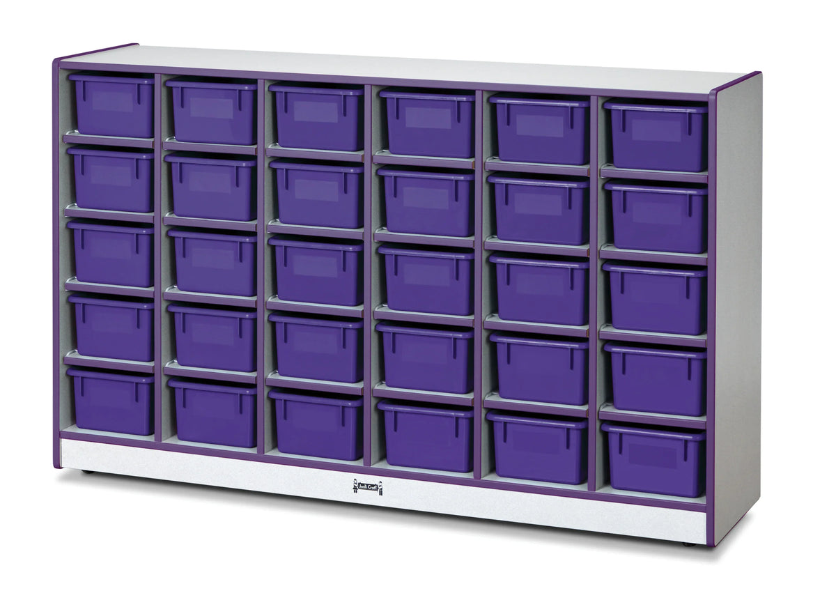 Rainbow Accents® 30 Cubbie-Tray Mobile Storage - with Trays - Purple