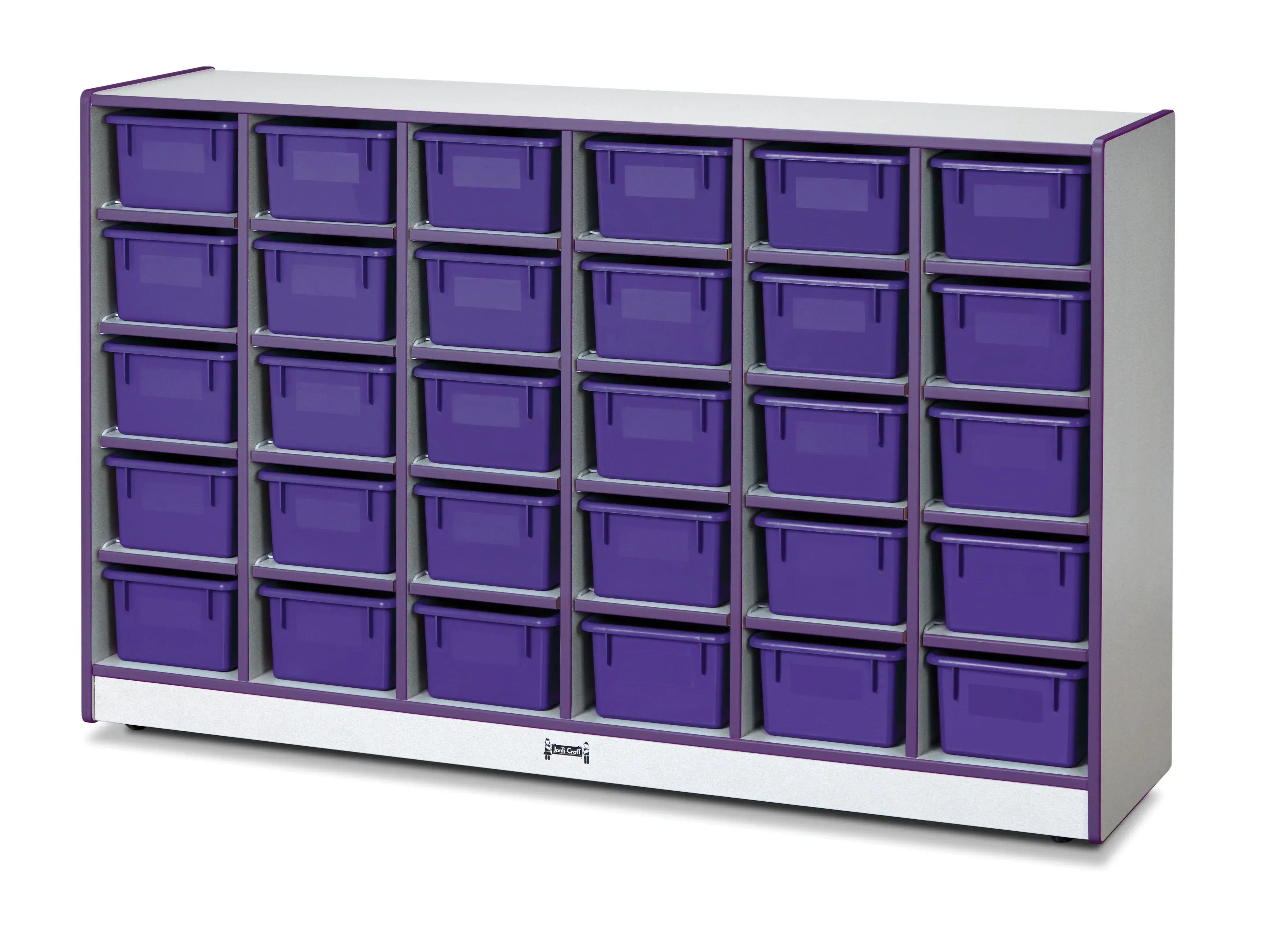 Rainbow Accents® 30 Cubbie-Tray Mobile Storage - with Trays - Purple