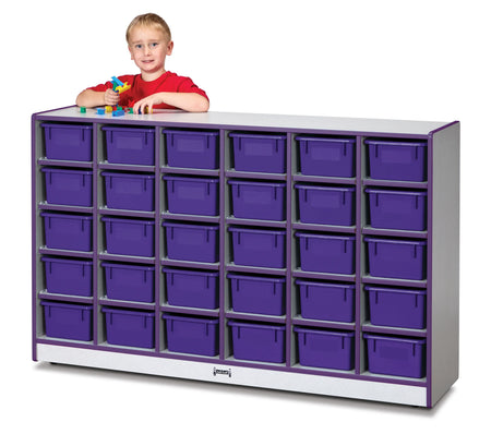 Rainbow Accents® 30 Cubbie-Tray Mobile Storage - with Trays - Purple