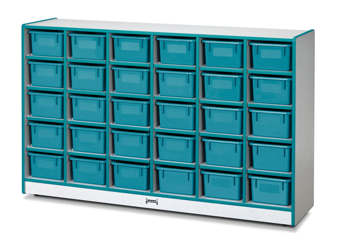 Rainbow Accents® 30 Cubbie-Tray Mobile Storage - without Trays - Teal