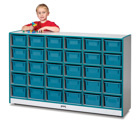 Rainbow Accents® 30 Cubbie-Tray Mobile Storage - with Trays - Teal