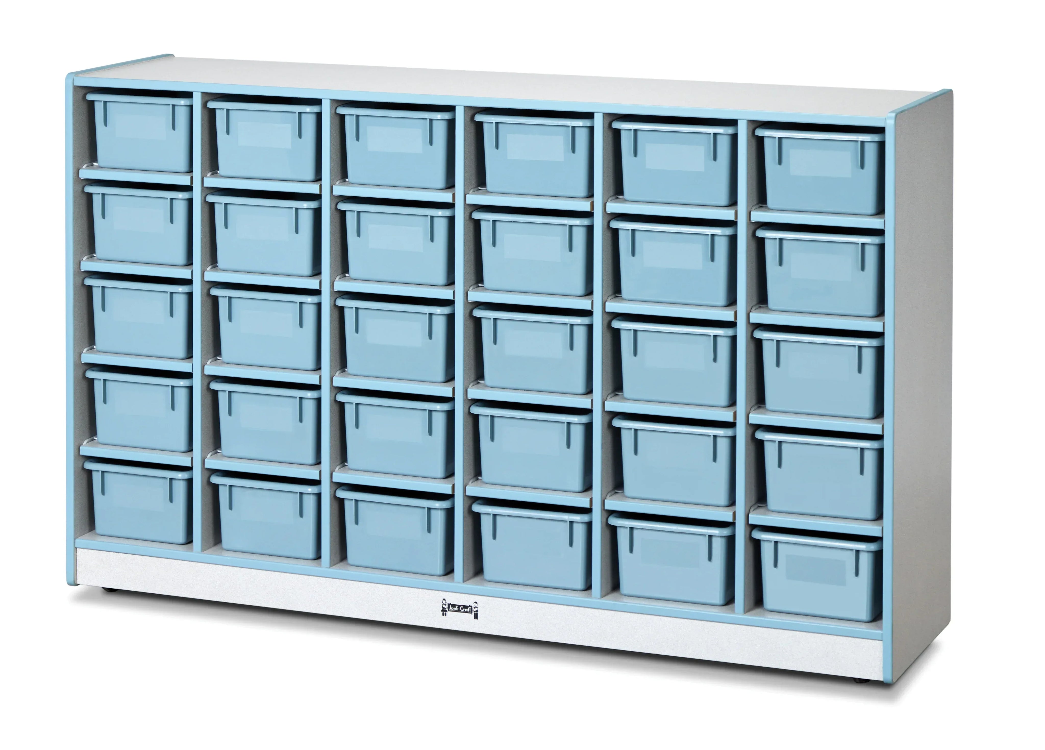 Rainbow Accents® 30 Cubbie-Tray Mobile Storage - with Trays - Coastal Blue