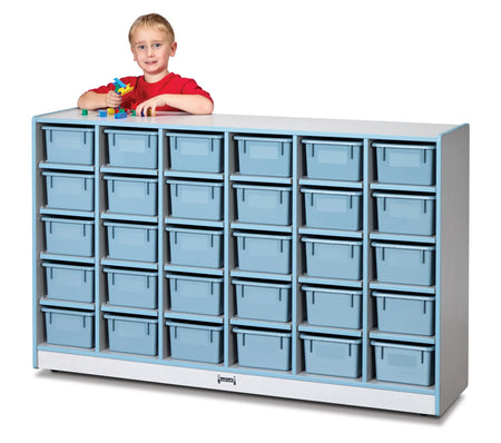 Rainbow Accents® 30 Cubbie-Tray Mobile Storage - with Trays - Coastal Blue