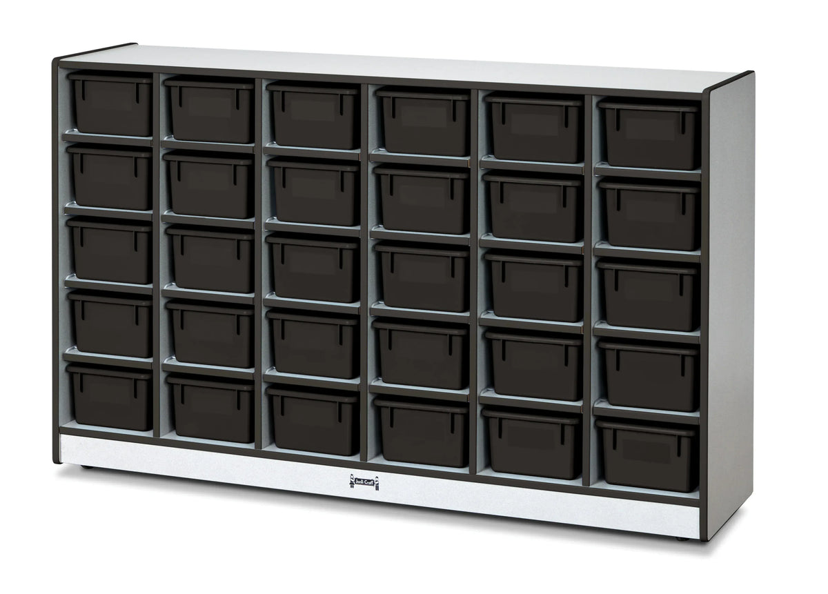 Rainbow Accents® 30 Cubbie-Tray Mobile Storage - without Trays - Black