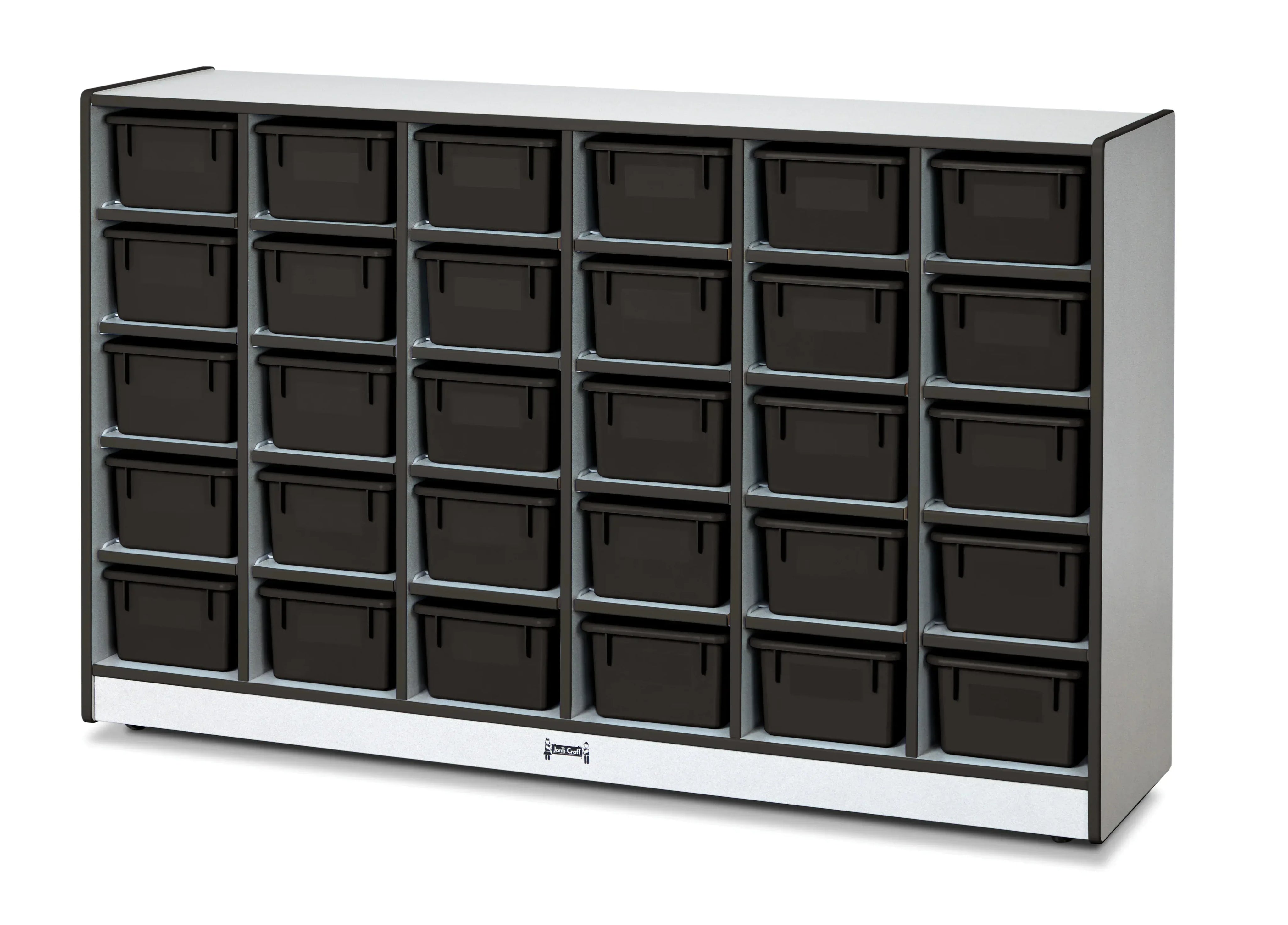 Rainbow Accents® 30 Cubbie-Tray Mobile Storage - with Trays - Black