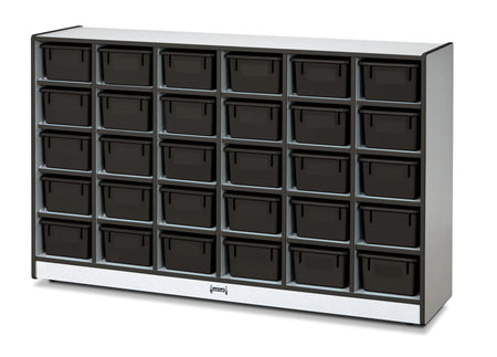 Rainbow Accents® 30 Cubbie-Tray Mobile Storage - with Trays - Black
