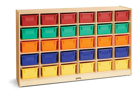 Jonti-Craft® 30 Cubbie-Tray Mobile Storage - with Colored Trays - Magnetic Write-n-Wipe Back