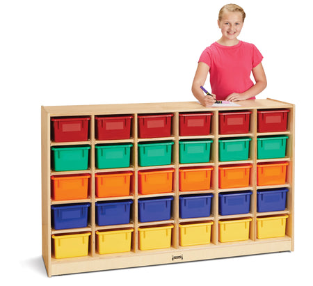 Jonti-Craft® 30 Cubbie-Tray Mobile Storage - with Colored Trays