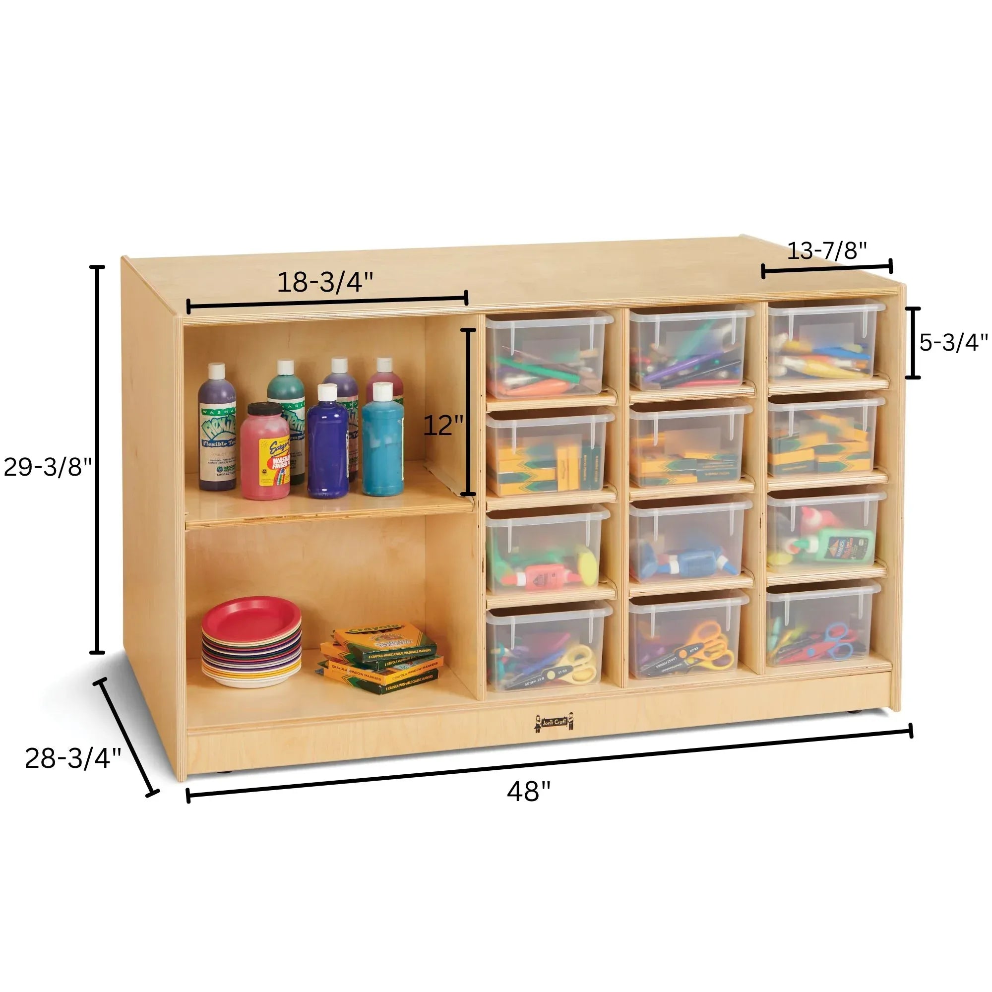 Jonti-Craft® Mobile Storage Island - with Clear Trays