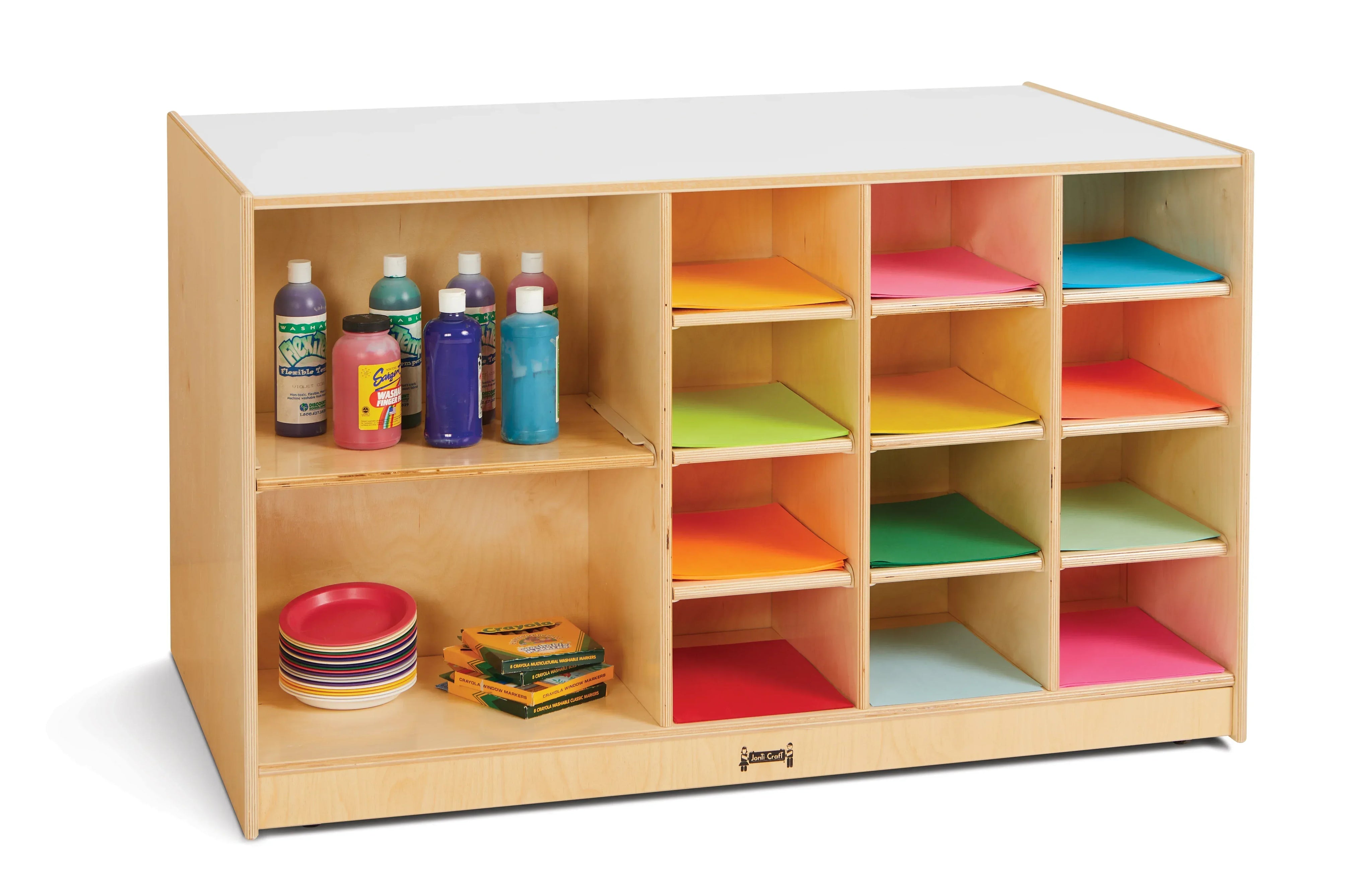 Jonti-Craft® Mobile Storage Island - with Colored Trays