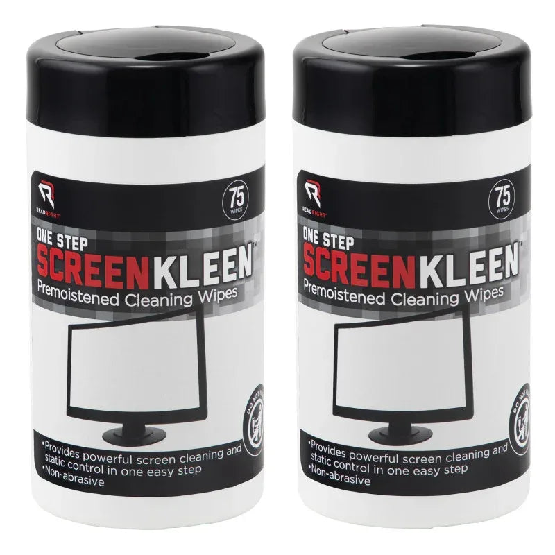 ScreenKleen One-Step Cleaning Wipes, 75 Per Tub, 2 Tubs