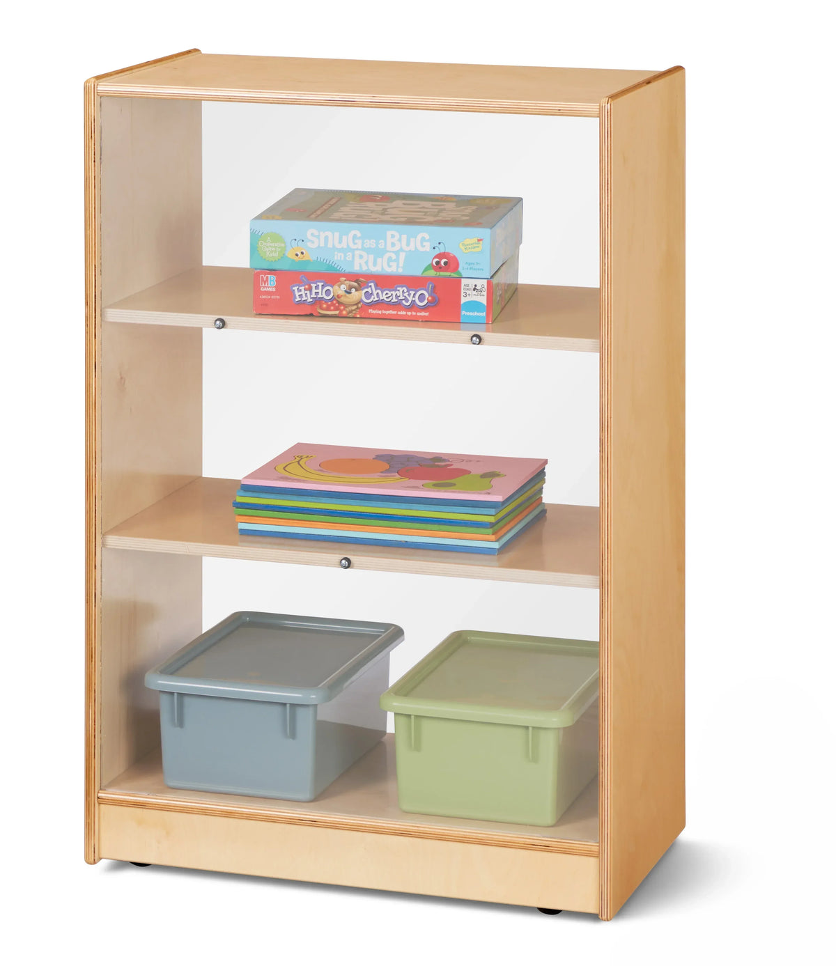 Jonti-Craft® Space-Saver Mobile Straight-Shelf - See-Thru Back