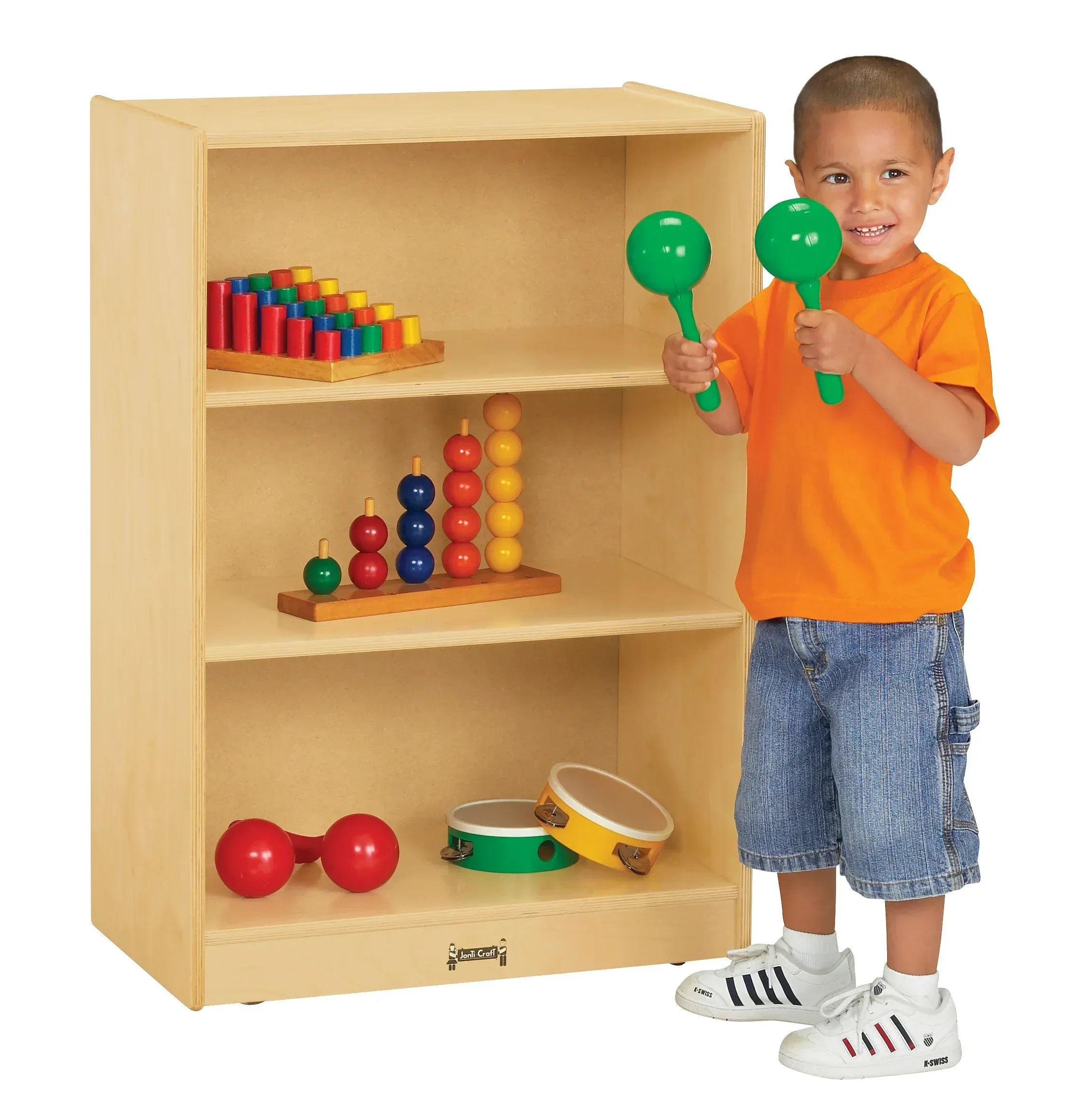 Jonti-Craft® Space-Saver Mobile Straight-Shelf - Magnetic Write-n-Wipe Back