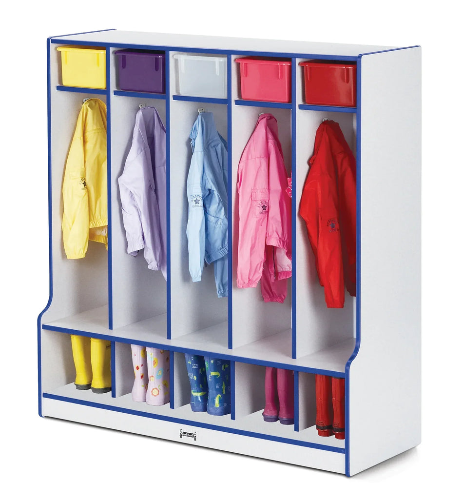 Rainbow Accents® 5 Section Coat Locker with Step - Blue