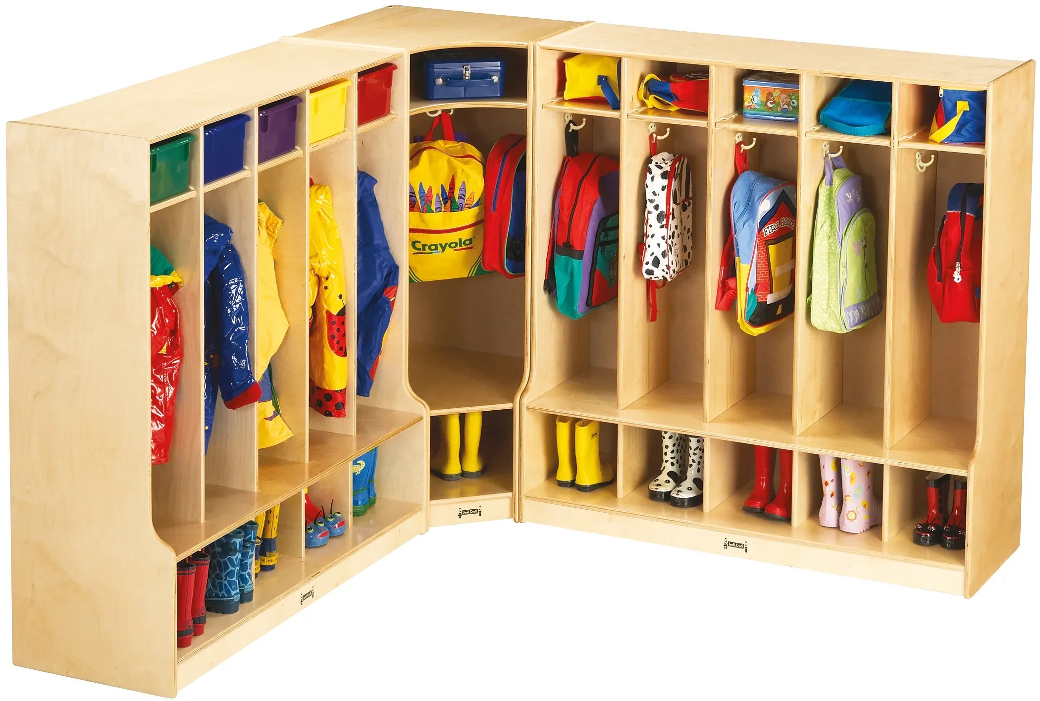 Jonti-Craft® Corner Coat Locker with Step