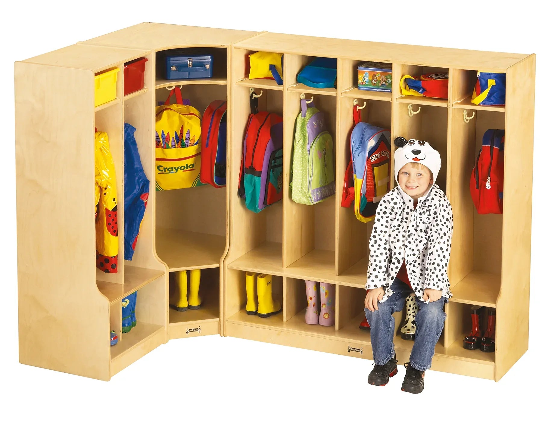Jonti-Craft® Corner Coat Locker with Step
