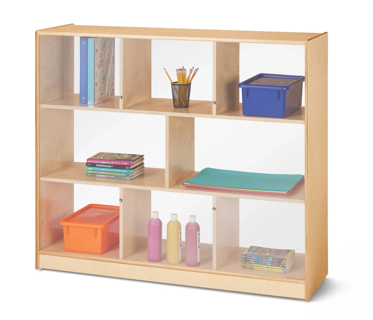 Jonti-Craft® Mega Mobile Single Storage Unit - See-Thru Back