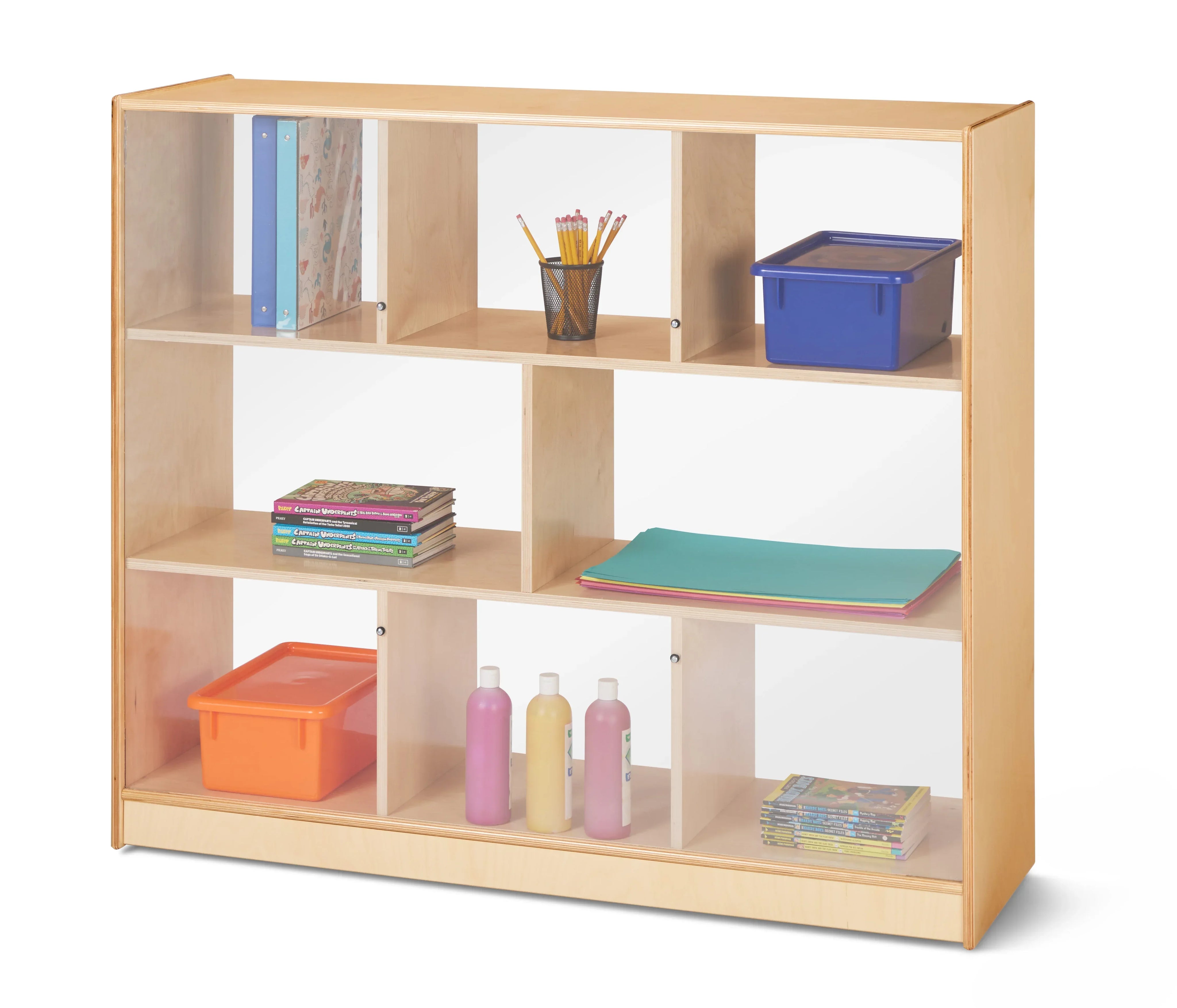 Jonti-Craft® Mega Mobile Single Storage Unit - See-Thru Back