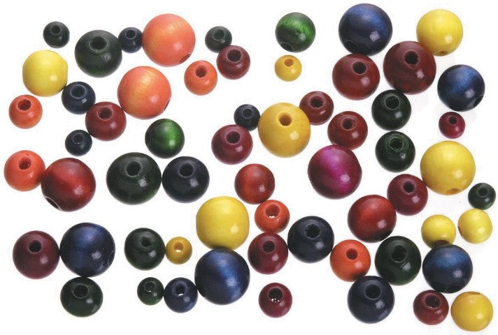 Wood Beads Round Assorted Wood Tone Colors ,150 pk