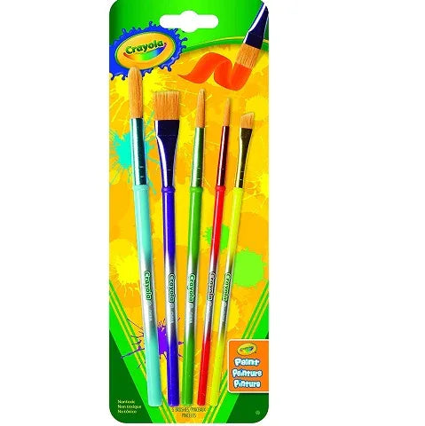 Crayola Paint Brush Set 5 ct Arts and Crafts, Variety of Shapes and Sizes (053-506)
