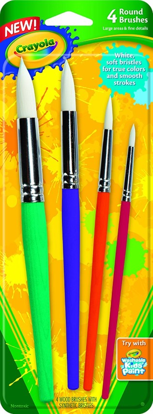 Crayola® Round Paint Brush Set, Non-Toxic, 4/Pack (05-3521)