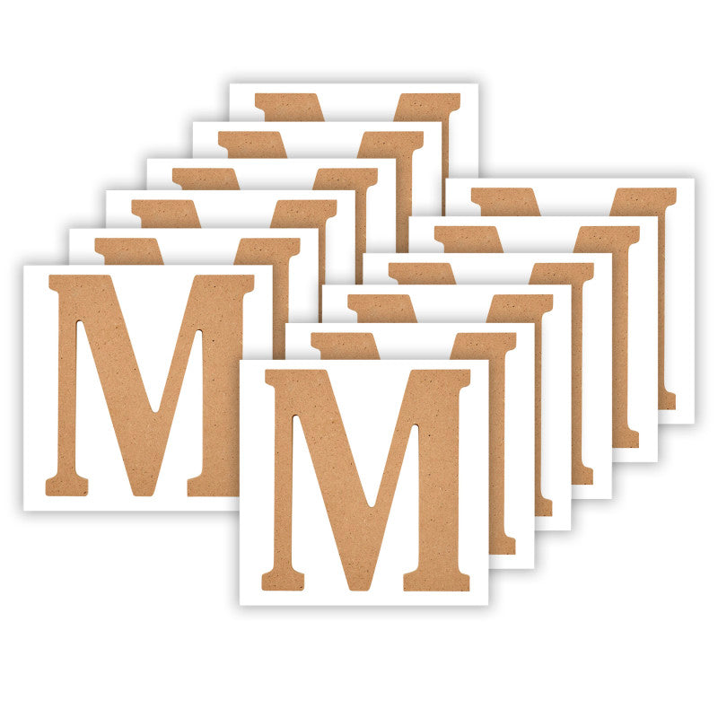 MDF Letter, M, 5 Inch, Pack of 12