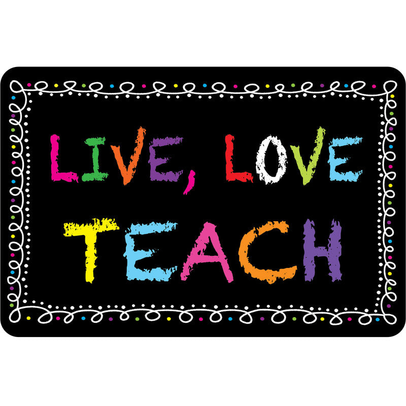 The Original Fun MatÂ®, Computer Mouse Pad, 11.75x8 in, Teacher Inspiration, Live Love Teach, Chalkloop Pattern