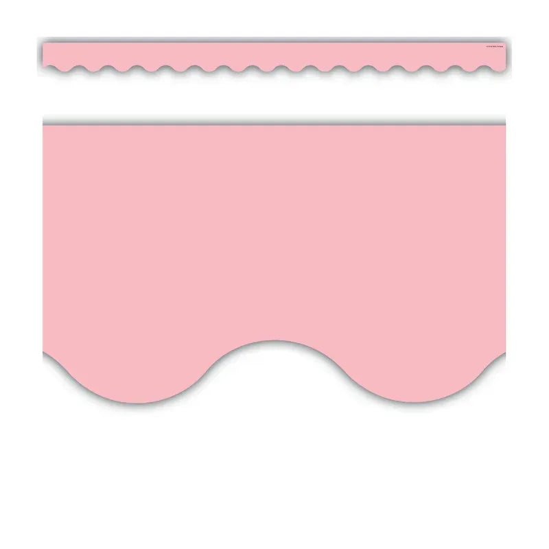 Pastel Pink Scalloped Border Trim, 35 Feet