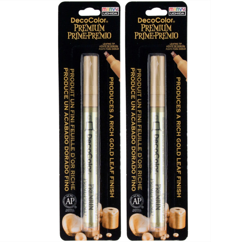 DecoColorÂ® Premium Paint Marker, 250-S, Leafing Tip, Gold, Set of 2