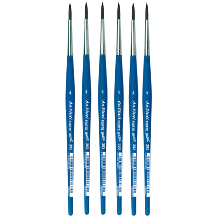 FORTE BASIC Student Brush, Synthetic, Acrylic, Round, Series 393, Size 4, Pack of 6