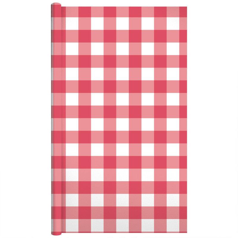 Cottage Gingham Red Bulletin Board Paper Roll, 47.25" x 25'