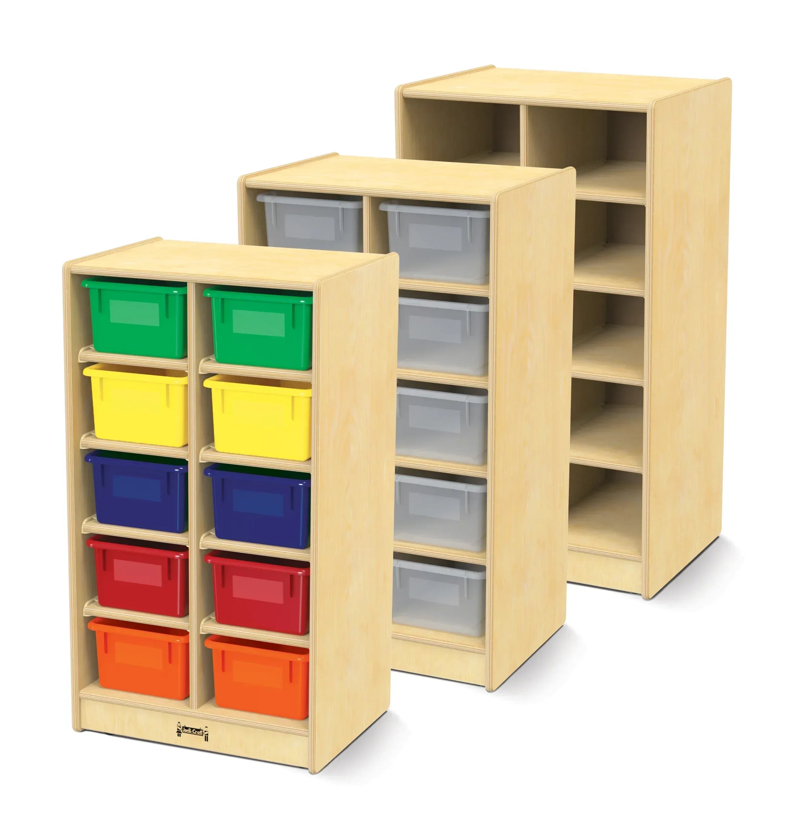 Jonti-Craft® 10 Cubbie-Tray Mobile Unit - with Colored Trays