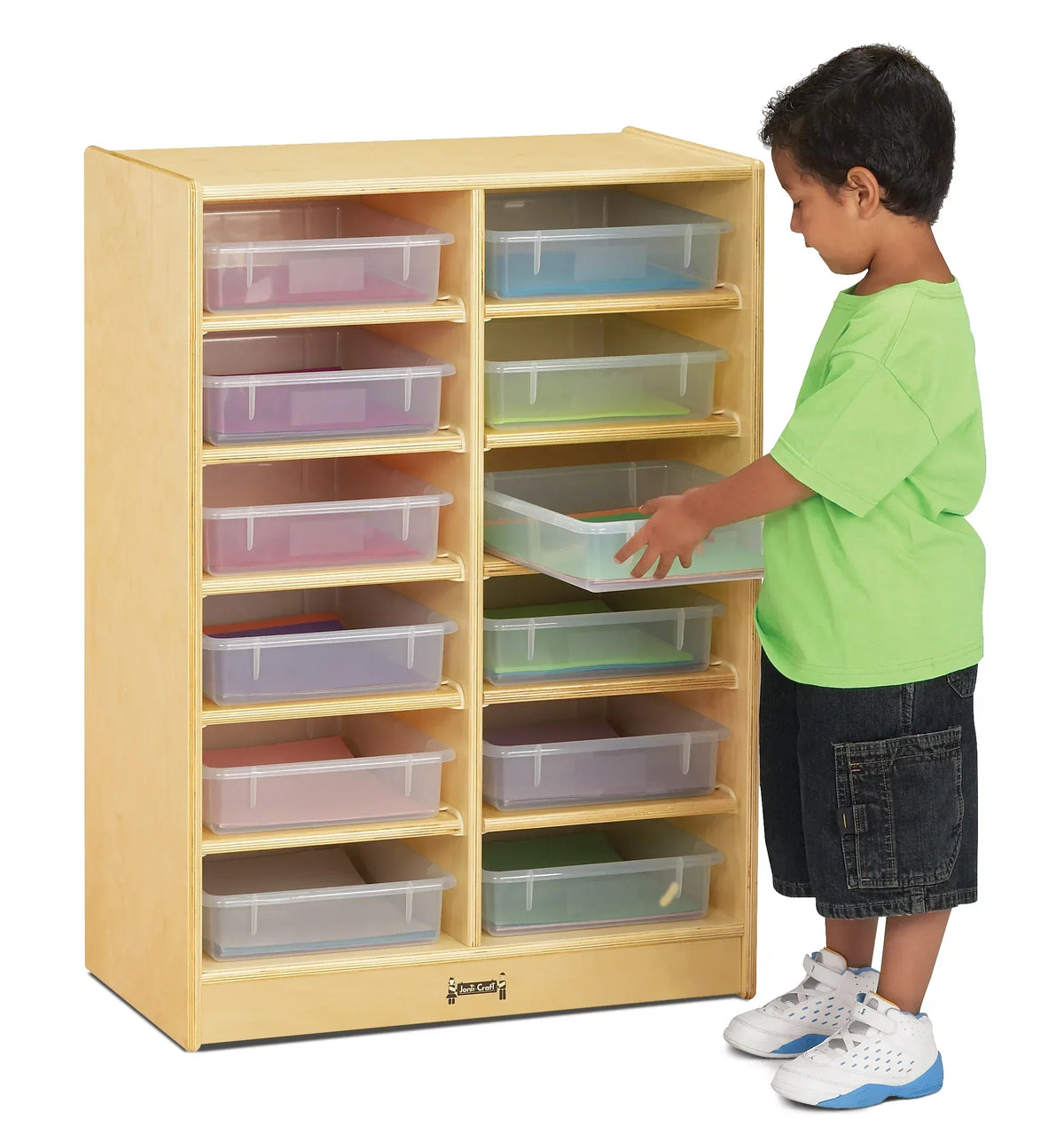 Jonti-Craft® 12 Paper-Tray Mobile Storage - with Clear Paper-Trays