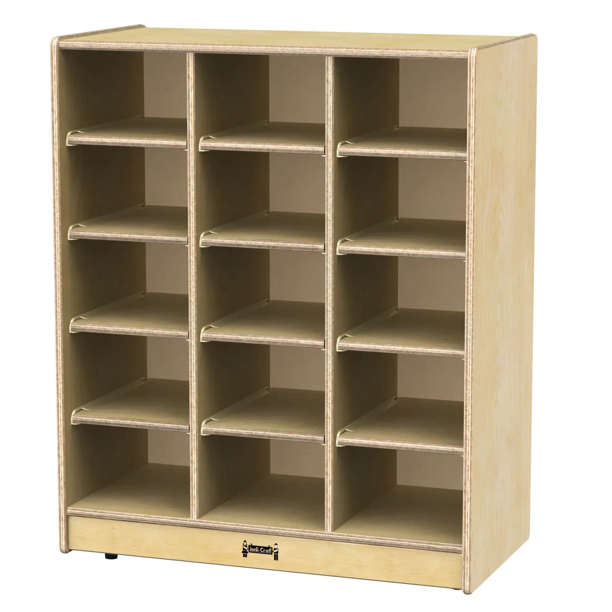 Jonti-Craft® 15 Cubbie-Tray Mobile Unit – without Trays - Plywood Back