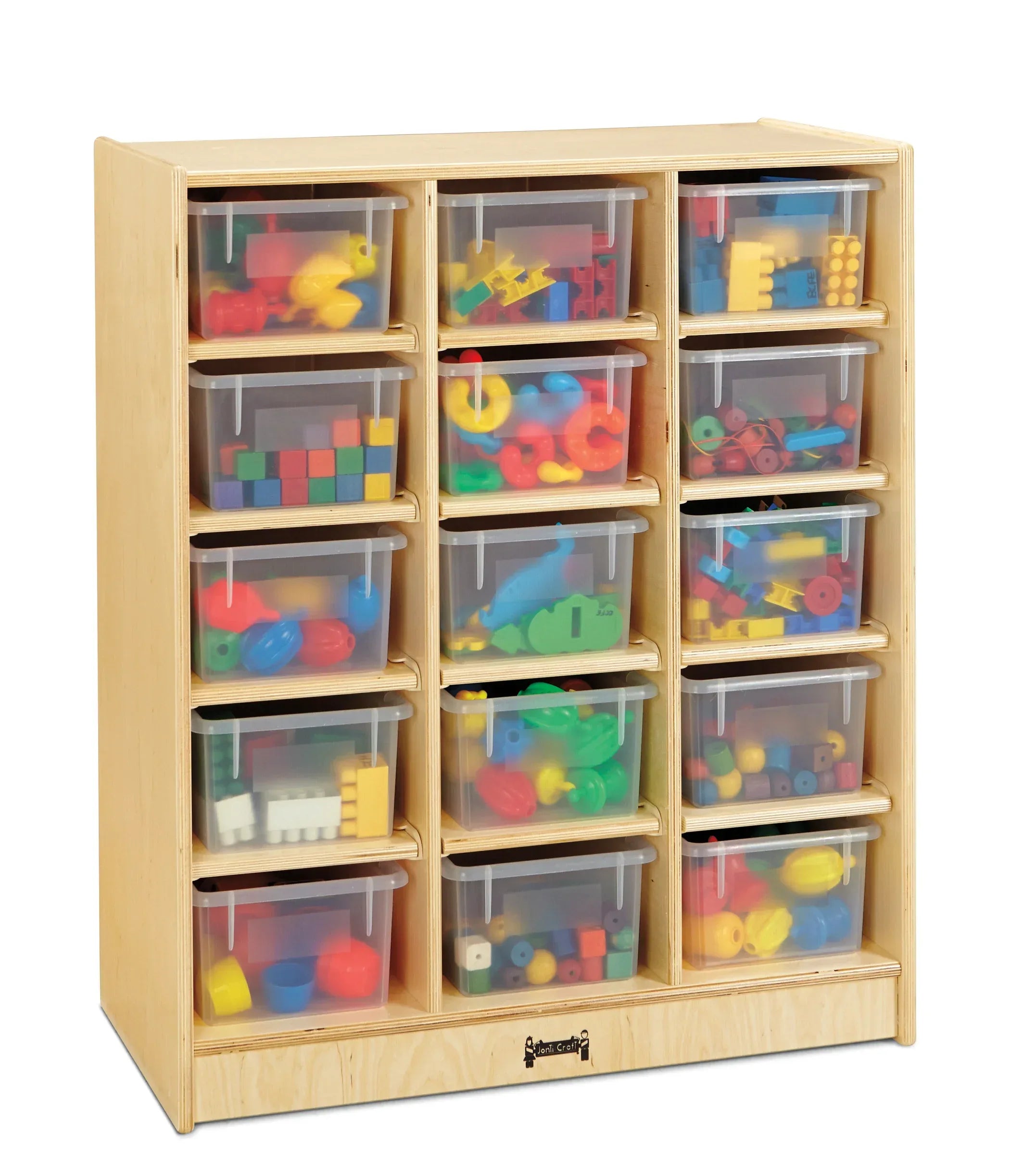 Jonti-Craft® 15 Cubbie-Tray Mobile Unit – with Clear Trays - Magnetic Write-n-Wipe Back