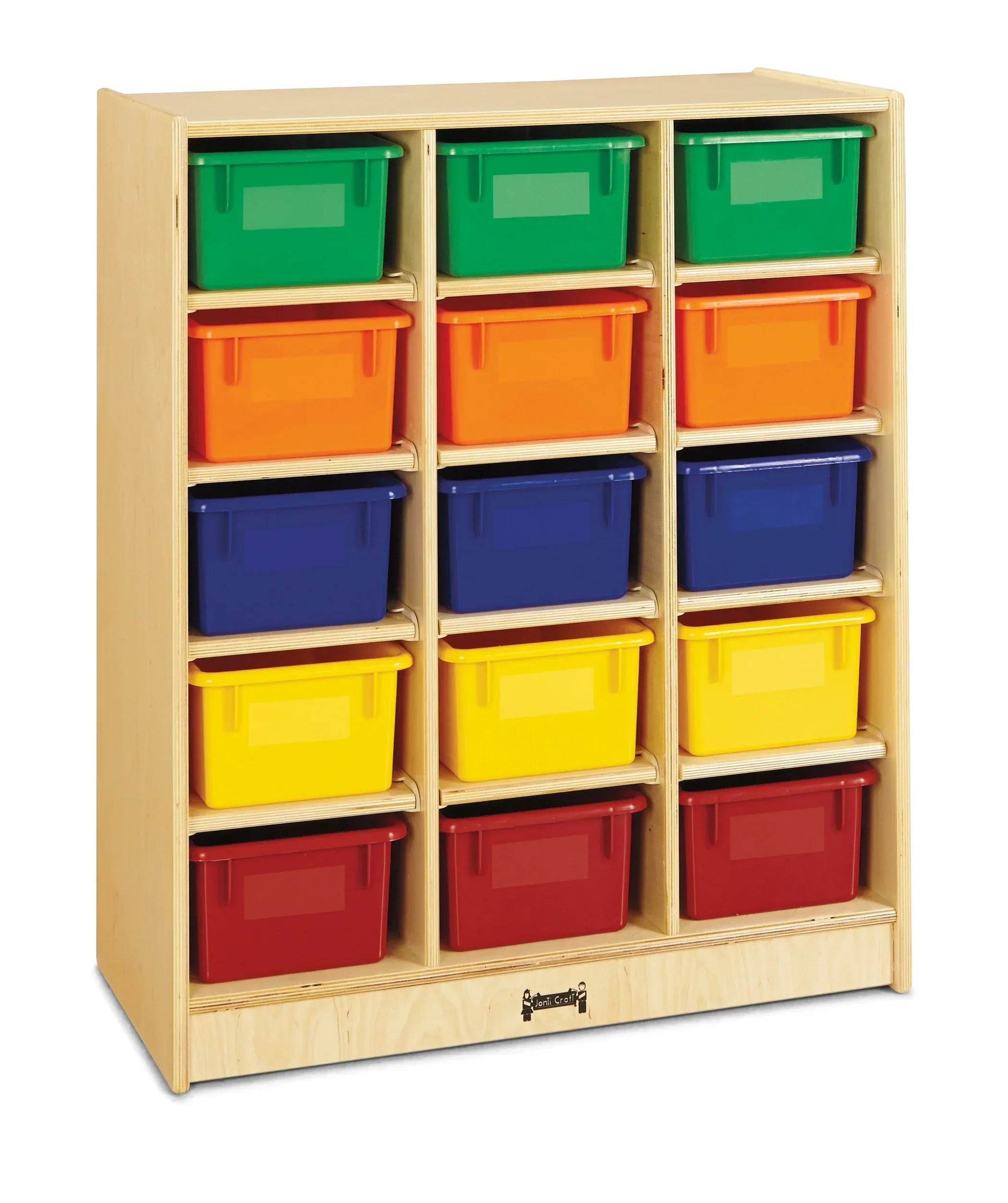 Jonti-Craft® 15 Cubbie-Tray Mobile Unit – with Colored Trays