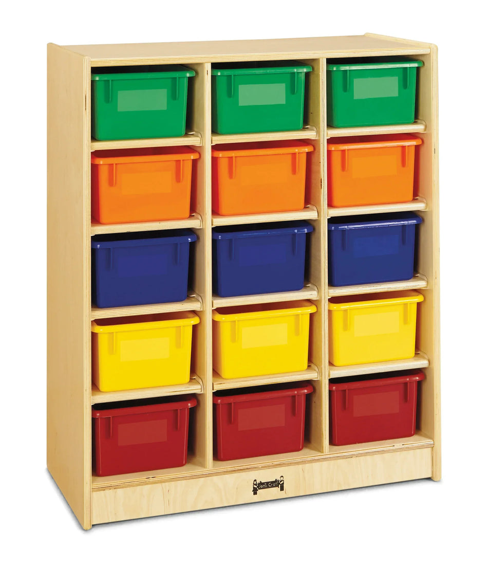 Jonti-Craft® 15 Cubbie-Tray Mobile Unit – with Colored Trays