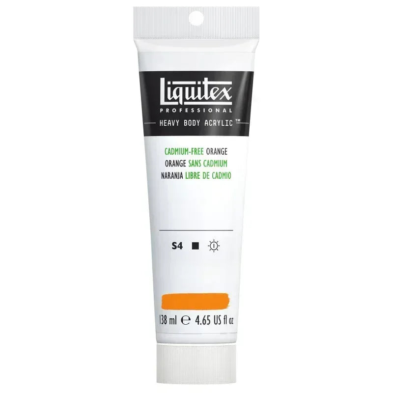 Professional Heavy Body Acrylic Paint, 138 mL Tube, Cadmium Free Orange