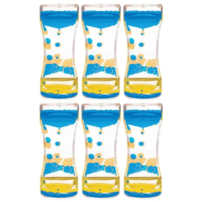 Blue & Yellow Liquid Motion Bubbler, Pack of 6