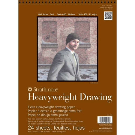 400 Series Drawing Paper Pad, Heavyweight, Top Wire Binding, 24 Sheet, 9x12 inch, 1 Count