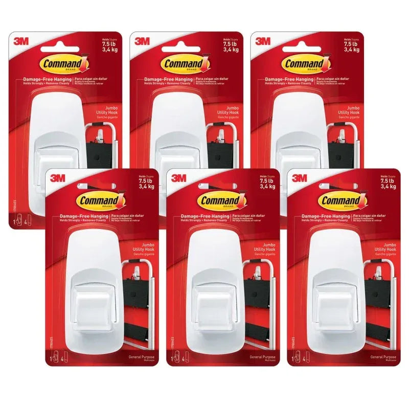 Command&trade; Jumbo Utility Hook, Pack of 6