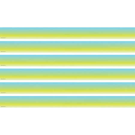 Aqua and Lime Color Wash Straight Border Trim, 35 Feet Per Pack, 6 Packs