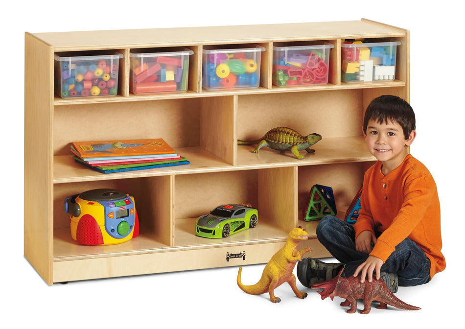 Jonti-Craft® Low Combo Mobile Storage Unit - with Clear Bins