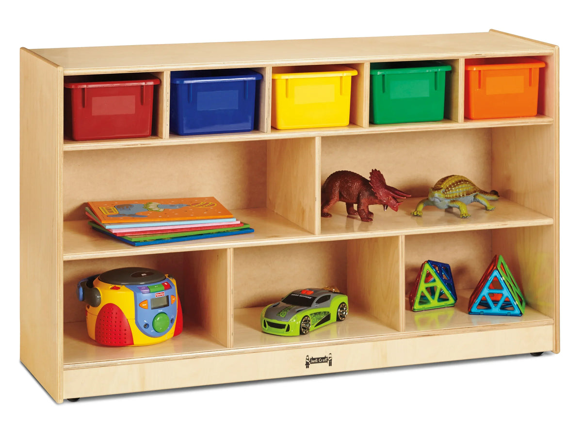 Jonti-Craft® Low Combo Mobile Storage Unit - with Clear Bins