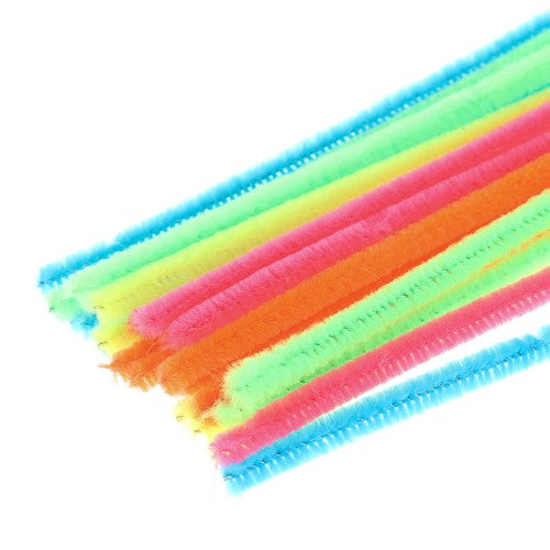 Chenille Stems Pipe Cleaners 12 Inch x 6mm 100-Piece, Neon Assorted