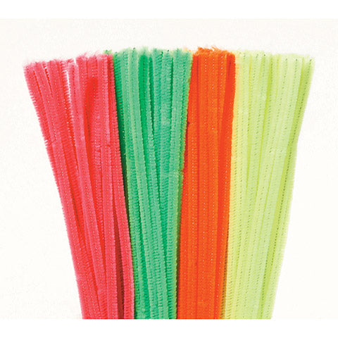 Chenille Stems Pipe Cleaners 12 Inch x 6mm 100-Piece, Neon Assorted